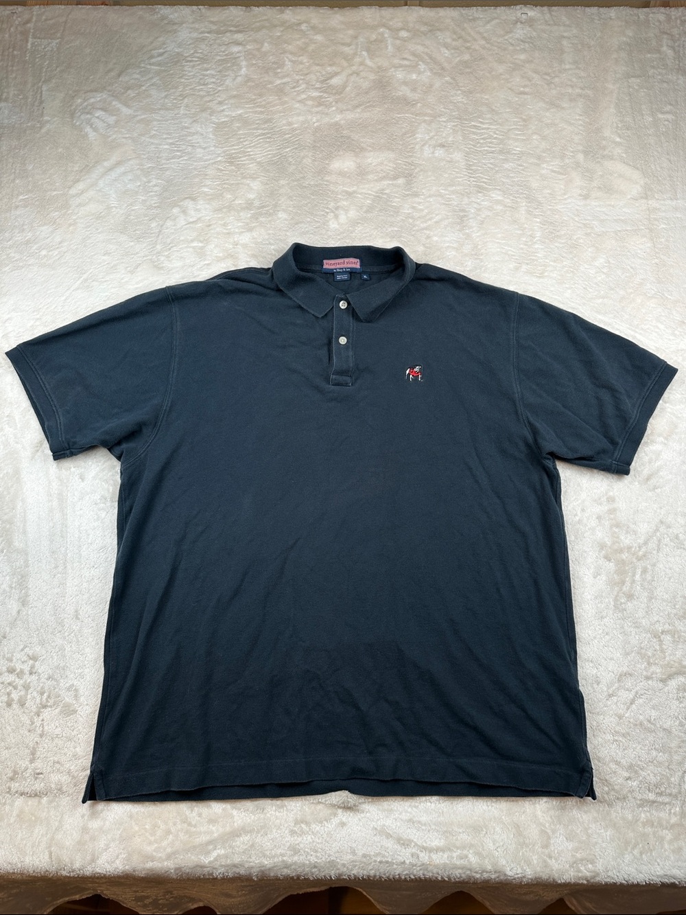 Vineyard Vines Size XL Men's Polo in Navy with Red Whale Accent Georgia Bulldogs